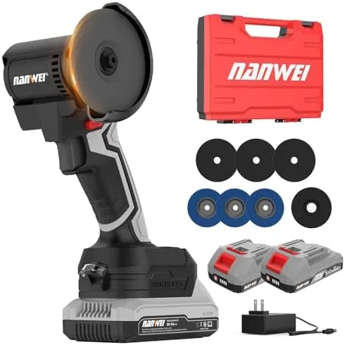 nanwei 3 inch angle grinder cordless brushlesssmall angle grinder with 2 x 20ah battery15000rpm3 cut off tool for cutting grinding polishing with batteries
