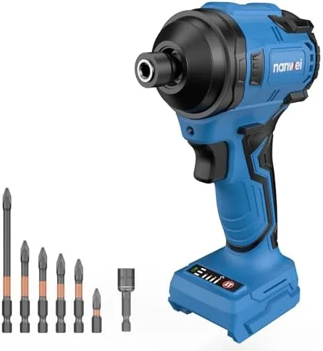 nanwei brushless impact drivercompatible with makita 18v battery2100 in lbs 240nm max torque 14 hex shank and bit set ideal for heavy duty home improvement and diy projects tool only